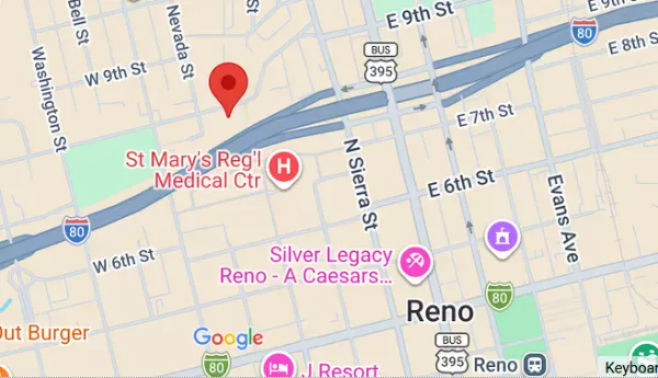Map to Reno Treatment & Recovery office