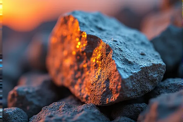 High-detail close-up of raw Nevada silver ore crystalline structure reflecting sunset hues to symbolize finding internal value in recovery.