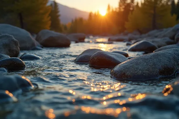 Cinematic low-angle view of the Truckee River flowing over stones, serving as a clinical metaphor for the fluid path of healing in psychotherapy.